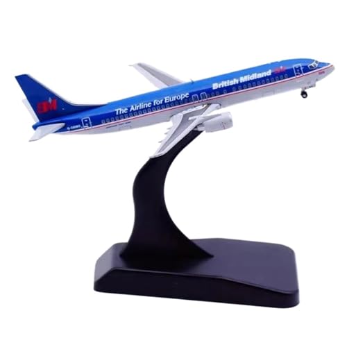 RIVPAHGQ Replika Flugzeugmodelle Miniatur-Modellflugzeug 1:400 Für British Midland Airlines B737-400 G-OBMG Maßstab Flugzeugmodell Simulation Vorgefertigte Luftfahrzeug Modelle von RIVPAHGQ