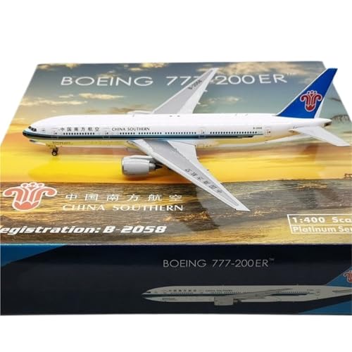 RIVPAHGQ Replika Flugzeugmodelle Miniatur-Verkehrsflugzeugmodell Im Maßstab 1:400 Für China Southern Airlines B777-200ER B-2058, Metallmodell, Sammlerflugzeug Vorgefertigte Luftfahrzeug Modelle von RIVPAHGQ