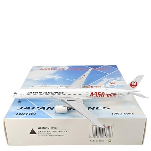 RIVPAHGQ Replika Flugzeugmodelle Miniatur-Verkehrsflugzeugmodell Im Maßstab 1:400 Für Japan Airlines A350-1000 JA01WJ, Druckguss-Metallmodell, Sammlerflugzeug Vorgefertigte Luftfahrzeug Modelle von RIVPAHGQ