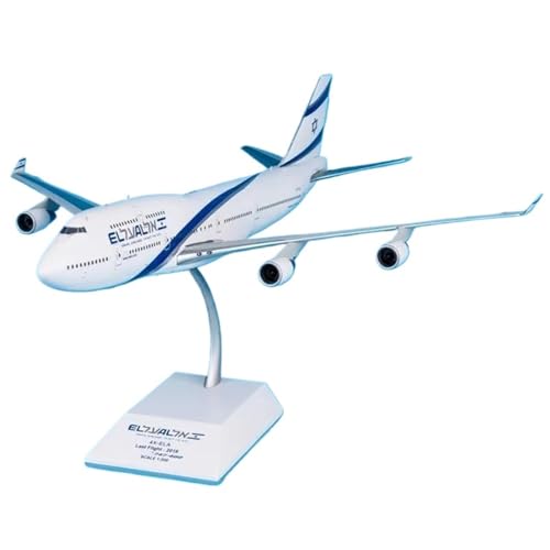 RIVPAHGQ Replika Flugzeugmodelle Modellflugzeug Im Maßstab 1:200 Für EL Al Israel Airlines B747-400 4X-ELA Druckgussflugzeuge Modell Statische Sammlerstücke Vorgefertigte Luftfahrzeug Modelle von RIVPAHGQ