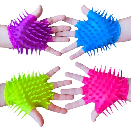 Autismus Spielzeug Sensorik Spielzeug Handschuhe Sensorisches Anti Stress Spielzeug Fidget Kinder Geschenke für Frauen Männer Beruhigt bei Angstzuständen, ADHS, ADD 4 Stück Zufällige Farbe von RIZTGAE