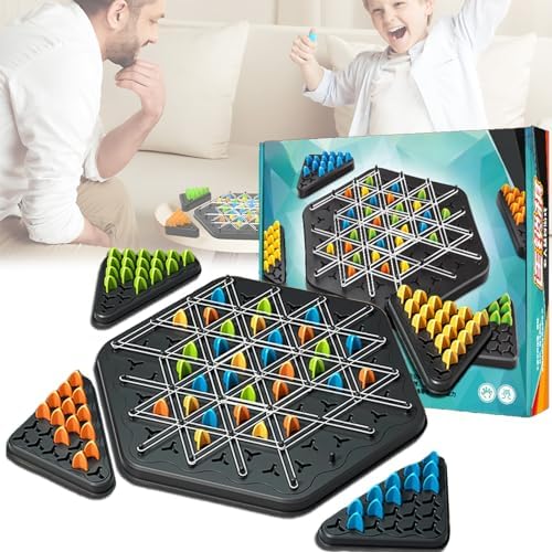 Chain Triangle Chess Game, Triangle Rubber Band Game, Chess Board Game, Strategy Games Triangle Chess Set Board Interactive Games for Kids Adults Family Game Nights Party Favors for Kids 8-12+ von RIZTGAE