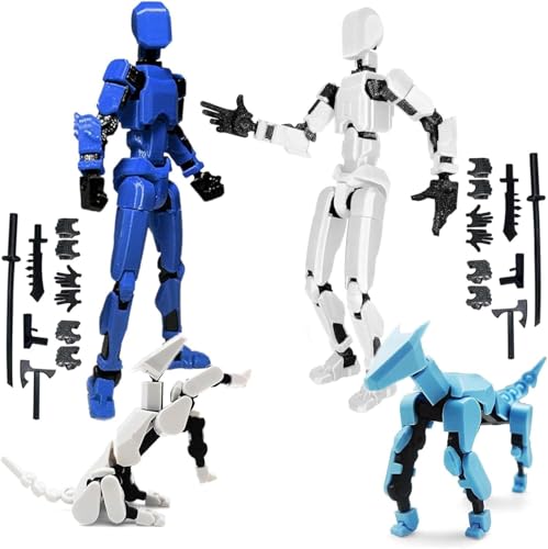T13 Action Figure,Fidget Toys Autismus Spielzeug Sensorik Spielzeug Geschenk 8+ Jahre Junge Actionfiguren 3D-Gedruckter Mehrgelengungsspielzeug Sensory Toys(Sich Zusammenbauen Müssen) von RIZTGAE