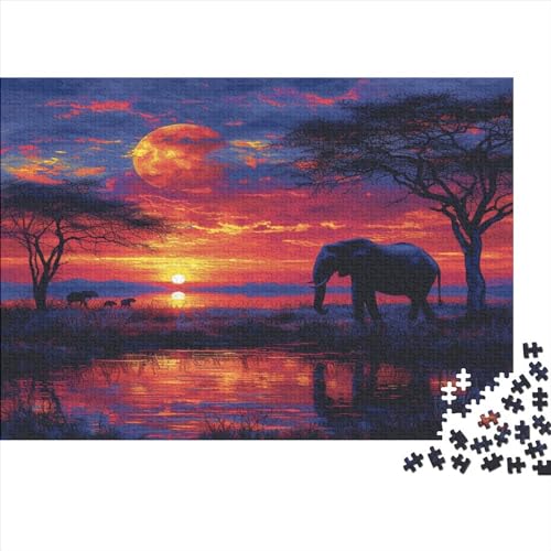 Elefant Puzzle 1000 Teile Erwachsene, Puzzlespiel Jigsaw Puzzles Erwachsenen Puzzlespiel Puzzel 1000pcs (75x50cm) von RJAVAGFZL