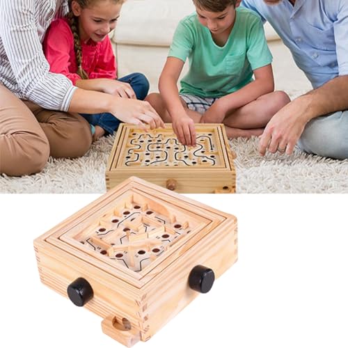 3D-Labyrinth-Spielzeug aus Holz, Holzballspiele, Holzlabyrinth-Puzzle und Gehirngesundheit, Holzlabyrinth-Brettspiel, Marmor-Labyrinth für Erwachsene, Denksportaufgaben (Stufe 25) von RJSQAQE