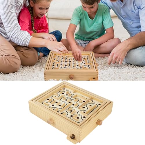 3D-Labyrinth-Spielzeug aus Holz, Holzballspiele, Holzlabyrinth-Puzzle und Gehirngesundheit, Holzlabyrinth-Brettspiel, Marmor-Labyrinth für Erwachsene, Denksportaufgaben (Stufe 36) von RJSQAQE