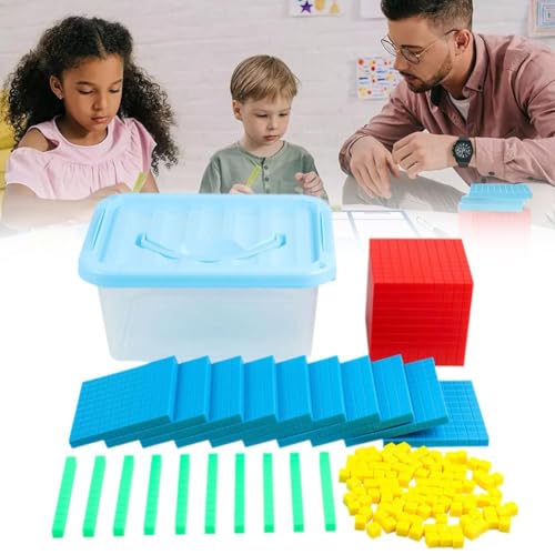 RJSQAQE Base Ten Blocks,Place Value Blocks,Plastic Math Manipulatives Kindergarten Counting Cubes for Kids Math,Math Counters,Number Blocks,Math Cubes,Kids Counting Blocks for Primary School von RJSQAQE