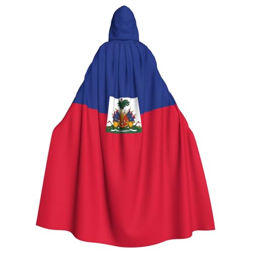 RKHMNJY Haitianische Flagge Ein trendiger Mantel mit Kapuze für Männer und Frauen – perfekt für Halloween und Cosplay von RKHMNJY