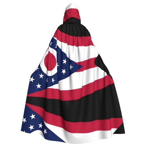 RKHMNJY Ohio State Flag - Ein modischer Kapuzenumhang geeignet für Männer und Frauen - Perfekt für Halloween und Cosplay von RKHMNJY