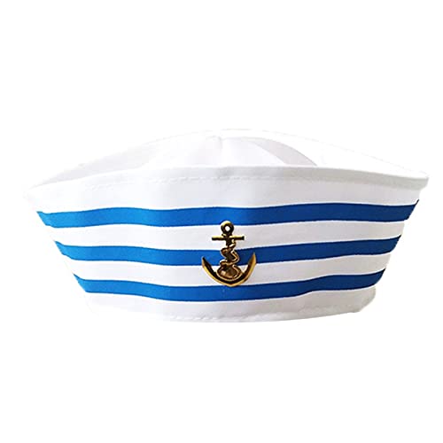 RKJRTK Modischer weißer Kapitän Hut Fancy Cosplay Hut Marine Captain Hut für Reisen Strand Tanz Cosplay von RKJRTK