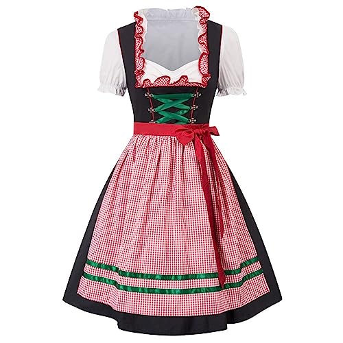 RKaixuni Oktoberfest-Kostüm für Damen, bayerisches Dirndl-Bieranzug, deutsches Dienstmädchenkleid, Cosplay, Outfits, Halloween, Fasching von RKaixuni