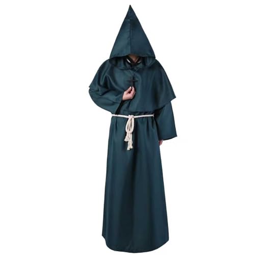 of Deals Today Damen Herren Mönch Mittelalter Umhang mit Kapuze Mönch Renaissance Priester Robe Kostüm Cosplay Outfits Halloween Kostüm Umhang von RKaixuni