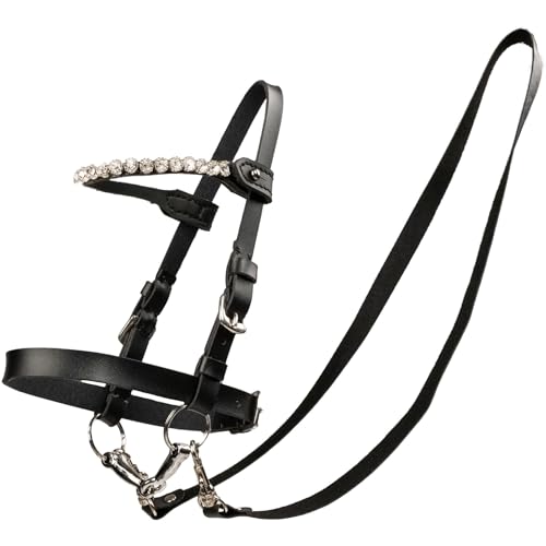 RL24 - Spielzeugtrense von My Hobby Horse – Trense für Steckenpferd – mit abnehmbarem Gebiss & Zügel – austauschbares Stirnband mit glänzenden Steinen – Stockpferd Zubehör – Schwarz RL24 - Spielzeugtrense von My Hobby Horse – Trense für Steckenpferd – mit abnehmbarem Gebiss & Zügel – austauschbares Stirnband mit glänzenden Steinen – Stockpferd Zubehör – Schwarz von RL24