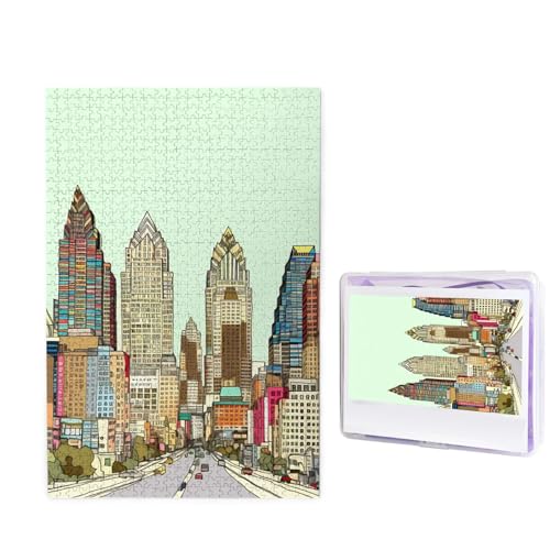 Austin Texas Puzzles 1000 Teile, personalisiertes Puzzle für Erwachsene, personalisiertes Bild mit Aufbewahrungstasche, Holzfotos, Puzzle für Familien-Heimdekoration (50 x 74,9 cm) von RLDOBOFE