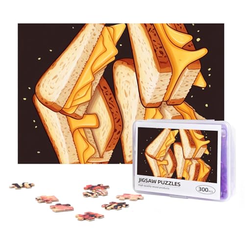 Cheese Sandwiches Puzzles 300 Teile Personalisierte Puzzles Holz Fotopuzzle für Erwachsene Familie Bild Puzzle Geschenke für Hochzeit Geburtstag Valentinstag Geschenke 38,1 x 25,9 cm von RLDOBOFE