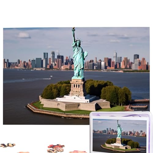 Freiheitsstatue in NYC Puzzles Personalisiertes Puzzle 1000 Teile Puzzle aus Fotos Bilderpuzzle für Erwachsene Familie (74,9 x 50 cm) von RLDOBOFE