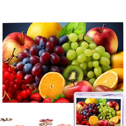 Fruits Puzzles Personalisiertes Puzzle 1000 Teile Puzzle aus Fotos Bilderpuzzle für Erwachsene Familie (74,9 x 50 cm) von RLDOBOFE