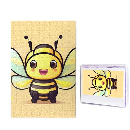 Gelbe Bienen-Puzzles, 1000 Teile, personalisiertes Puzzle für Erwachsene, personalisiertes Bild mit Aufbewahrungstasche, Holzfotos, Puzzle für Familien-Heimdekoration (50 x 74,9 cm) von RLDOBOFE