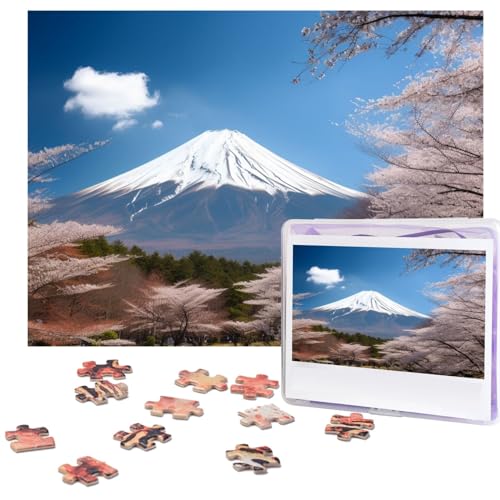 Mt. Fuji im Frühjahrspuzzle, personalisiertes Puzzle, 500 Teile, Puzzles aus Fotos, Bilderpuzzle für Erwachsene und Familie (51,8 x 38,1 cm) von RLDOBOFE