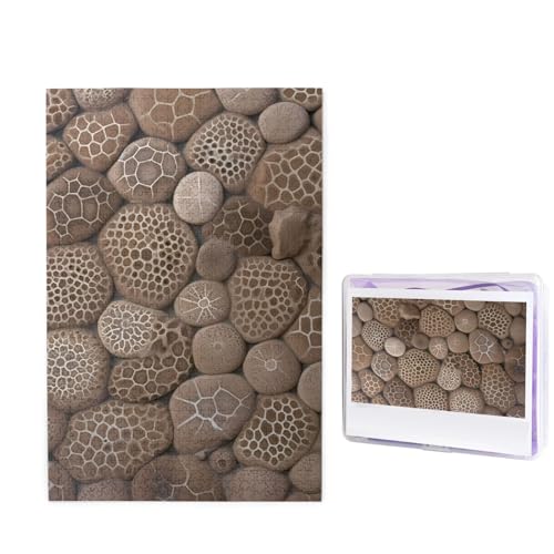 Petoskey Stone1 Puzzles, 1000 Teile, personalisiertes Puzzle für Erwachsene, personalisiertes Bild mit Aufbewahrungstasche, Holzfotos, Puzzle für Familien-Heimdekoration (50 x 74,9 cm) von RLDOBOFE