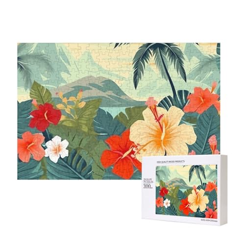 Puzzle 500 Teile Sommer Hawaii Puzzle Holz Fotopuzzle für Erwachsene Personalisiertes Bilderpuzzle Klassisches Puzzle für Familie Hochzeit Geburtstag Valentinstag Geschenke 15,7 x 11 Zoll von RLDOBOFE