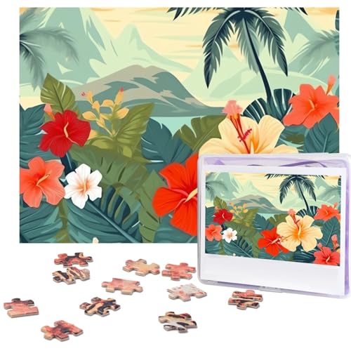 Puzzle 500 Teile Sommer Hawaii Puzzle Holz Fotopuzzle für Erwachsene Personalisiertes Bilderpuzzle Klassisches Puzzle für Familie Hochzeit Geburtstag Valentinstag Geschenke 51,8 x 38,1 cm von RLDOBOFE