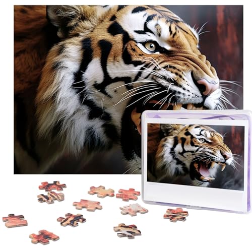 Puzzles 500 Teile A Tiger is Roaring Puzzle Holz Fotopuzzle für Erwachsene Personalisiertes Bilderpuzzle Klassisches Puzzle für Familie Hochzeit Geburtstag Valentinstag Geschenke 51,8 x 38,1 cm von RLDOBOFE