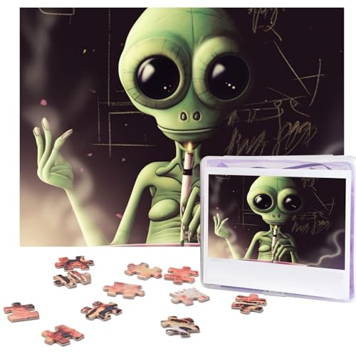 Puzzles 500 Teile Alien Smoke Puzzles Holz Fotopuzzle für Erwachsene Personalisiertes Bilderpuzzle Klassisches Puzzle für Familie Hochzeit Geburtstag Valentinstag Geschenke 51,8 x 38,1 cm von RLDOBOFE