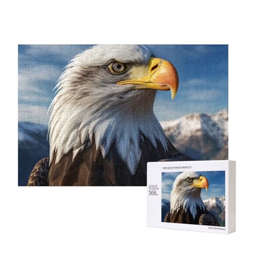 Puzzles 500 Teile American Glatzenadler Puzzle Holz Fotopuzzle für Erwachsene Personalisiertes Bilderpuzzle Klassisches Puzzle für Familie Hochzeit Geburtstag Valentinstag Geschenke 15,7 x 11 Zoll von RLDOBOFE