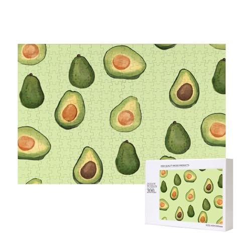 Puzzles 500 Teile Avocado Muster Puzzle Holz Fotopuzzle für Erwachsene Personalisiertes Bilderpuzzle Klassisches Puzzle für Familie Hochzeit Geburtstag Valentinstag Geschenke 15,7 x 11 Zoll von RLDOBOFE