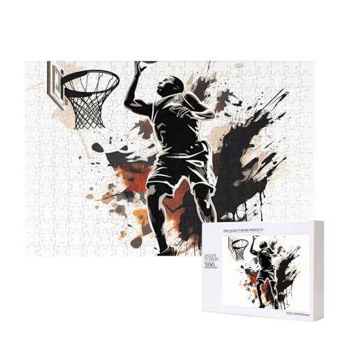 Puzzles 500 Teile Basketball Spiel Spieler Dunk Puzzles Holz Fotopuzzle für Erwachsene Personalisiertes Bilderpuzzle Klassisches Puzzle für Familie Hochzeit Geburtstag Valentinstag Geschenke von RLDOBOFE