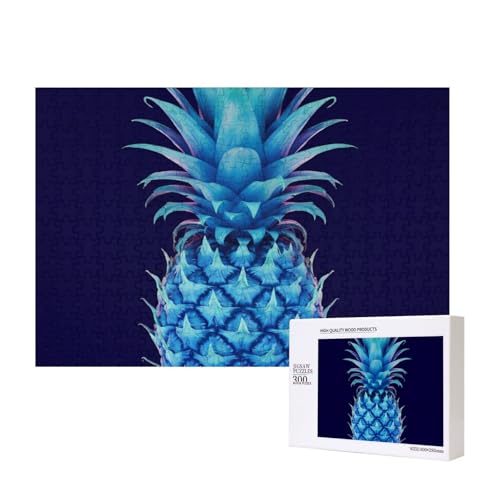 Puzzles 500 Teile Blaue Ananas Puzzle Holz Fotopuzzle für Erwachsene Personalisiertes Bilderpuzzle Klassisches Puzzle für Familie Hochzeit Geburtstag Valentinstag Geschenke 15,7 x 11 Zoll von RLDOBOFE