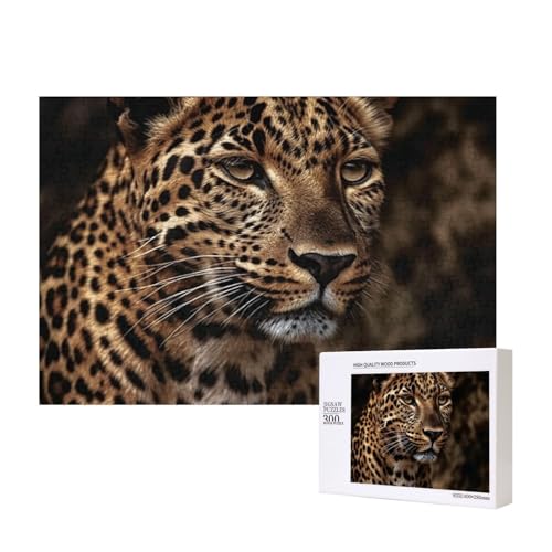 Puzzles 500 Teile Braunes Leopardenbild Puzzle Holz Fotopuzzle für Erwachsene Personalisiertes Bilderpuzzle Klassisches Puzzle für Familie Hochzeit Geburtstag Valentinstag Geschenke 15,7 x 11 Zoll von RLDOBOFE