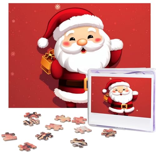 Puzzles 500 Teile Cartoon Weihnachtsmann Puzzle Holz Fotopuzzle für Erwachsene Personalisiertes Bilderpuzzle Klassisches Puzzle für Familie Hochzeit Geburtstag Valentinstag Geschenke 51,8 x 38,1 cm von RLDOBOFE