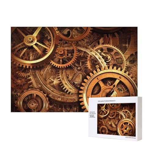 Puzzles 500 Teile Coole Steampunk Zahnräder Puzzle Holz Fotopuzzle für Erwachsene Personalisiertes Bilderpuzzle Klassisches Puzzle für Familie Hochzeit Geburtstag Valentinstag Geschenke 15,7 x 11 Zoll von RLDOBOFE