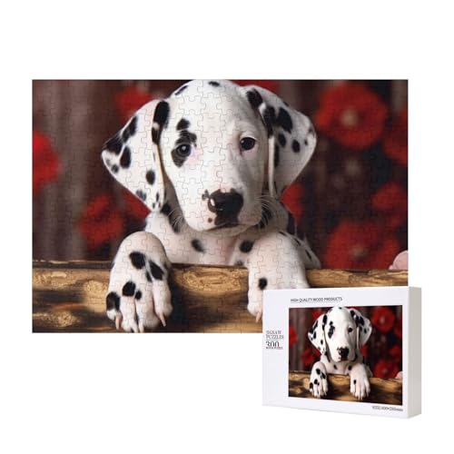 Puzzles 500 Teile Dalmatiner Welpe Puzzles Holz Fotopuzzle für Erwachsene Personalisiertes Bilderpuzzle Klassisches Puzzle für Familie Hochzeit Geburtstag Valentinstag Geschenke 15,7 x 11 Zoll von RLDOBOFE