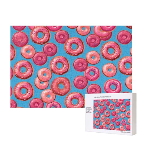 Puzzles 500 Teile Donut Puzzle Holz Fotopuzzle für Erwachsene Personalisiertes Bilderpuzzle Klassisches Puzzle für Familie Hochzeit Geburtstag Valentinstag Geschenke 15,7 x 11 Zoll von RLDOBOFE