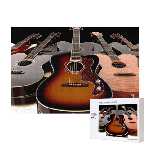 Puzzles 500 Teile Gitarre Puzzle Holz Fotopuzzle für Erwachsene Personalisiertes Bilderpuzzle Klassisches Puzzle für Familie Hochzeit Geburtstag Valentinstag Geschenke 15,7 x 11 Zoll von RLDOBOFE