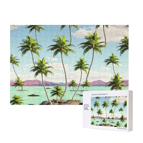 Puzzles 500 Teile Hawaii Palme Puzzle Holz Fotopuzzle für Erwachsene Personalisiertes Bilderpuzzle Klassisches Puzzle für Familie Hochzeit Geburtstag Valentinstag Geschenke 15,7 x 11 Zoll von RLDOBOFE