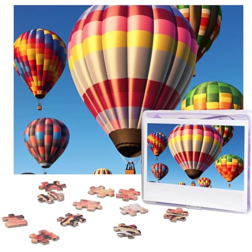 Puzzles 500 Teile Heißluftballons Puzzle Holz Fotopuzzle für Erwachsene Personalisiertes Bilderpuzzle Klassisches Puzzle für Familie Hochzeit Geburtstag Valentinstag Geschenke 51,8 x 38,1 cm von RLDOBOFE