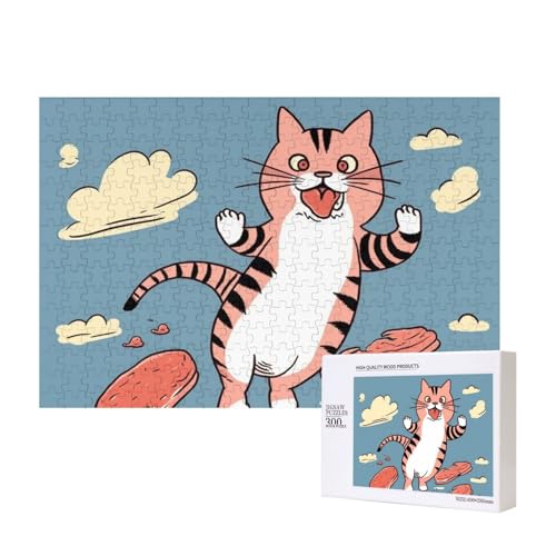 Puzzles 500 Teile Katze greift Fleisch Puzzle Holz Fotopuzzle für Erwachsene Personalisiertes Bilderpuzzle Klassisches Puzzle für Familie Hochzeit Geburtstag Valentinstag Geschenke 15,7 x 11 Zoll von RLDOBOFE