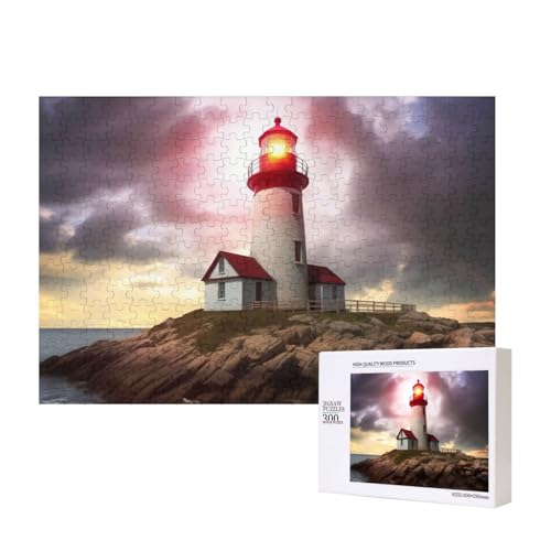 Puzzles 500 Teile Leuchtturm Puzzle Holz Fotopuzzle für Erwachsene Personalisiertes Bilderpuzzle Klassisches Puzzle für Familie Hochzeit Geburtstag Valentinstag Geschenke 15,7 x 11 Zoll von RLDOBOFE