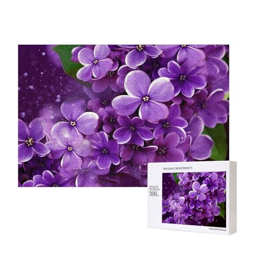 Puzzles 500 Teile Lila Blumen Puzzle Holz Fotopuzzle für Erwachsene Personalisiertes Bilderpuzzle Klassisches Puzzle für Familie Hochzeit Geburtstag Valentinstag Geschenke 15,7 x 11 Zoll von RLDOBOFE