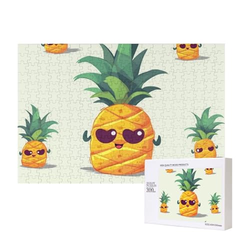 Puzzles 500 Teile Niedliche Ananas-Puzzles Holz-Fotopuzzle für Erwachsene Personalisiertes Bilderpuzzle Klassisches Puzzle für Familie Hochzeit Geburtstag Valentinstag Geschenke 15,7 x 11 Zoll von RLDOBOFE