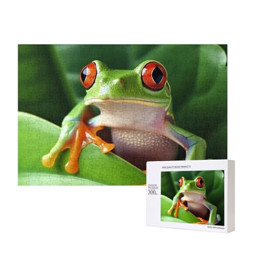 Puzzles 500 Teile Niedliche Frosch-Puzzles Holz-Fotopuzzle für Erwachsene Personalisiertes Bilderpuzzle Klassisches Puzzle für Familie Hochzeit Geburtstag Valentinstag Geschenke 15,7 x 11 Zoll von RLDOBOFE