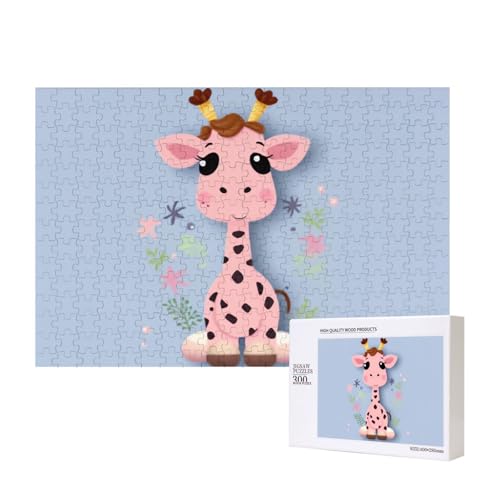 Puzzles 500 Teile Niedliche Giraffen-Puzzles Holz-Fotopuzzle für Erwachsene Personalisiertes Bilderpuzzle Klassisches Puzzle für Familie Hochzeit Geburtstag Valentinstag Geschenke 15,7 x 11 Zoll von RLDOBOFE