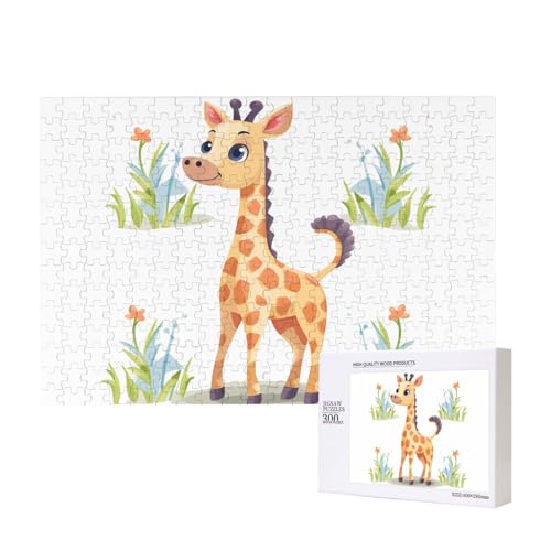 Puzzles 500 Teile Niedliche Giraffen-Puzzles Holz-Fotopuzzle für Erwachsene Personalisiertes Bilderpuzzle Klassisches Puzzle für Familie Hochzeit Geburtstag Valentinstag Geschenke 15,7 x 11 Zoll von RLDOBOFE