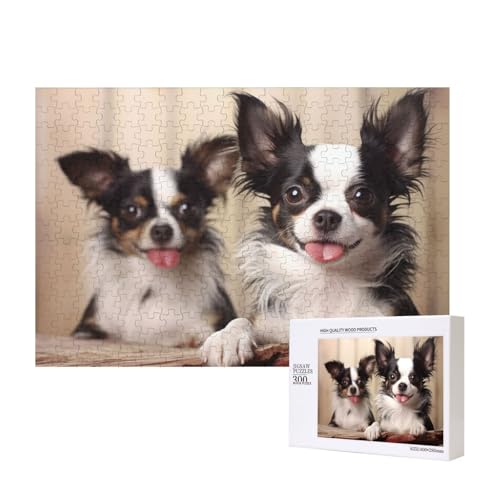 Puzzles 500 Teile Niedliche Hunde-Puzzles Holz-Fotopuzzle für Erwachsene Personalisiertes Bilderpuzzle Klassisches Puzzle für Familie Hochzeit Geburtstag Valentinstag Geschenke 15,7 x 11 Zoll von RLDOBOFE