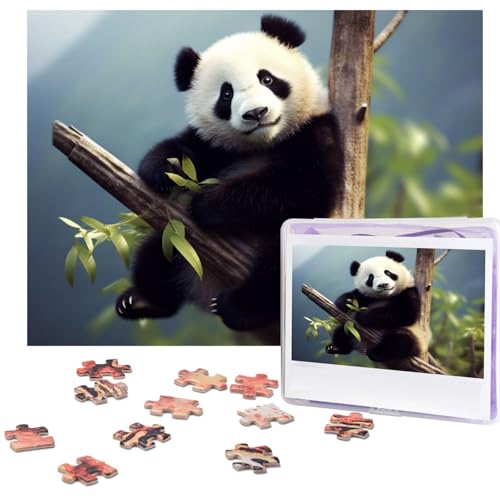 Puzzles 500 Teile Panda im Baum Puzzle Holz Fotopuzzle für Erwachsene Personalisiertes Bilderpuzzle Klassisches Puzzle für Familie Hochzeit Geburtstag Valentinstag Geschenke 51,8 x 38,1 cm von RLDOBOFE