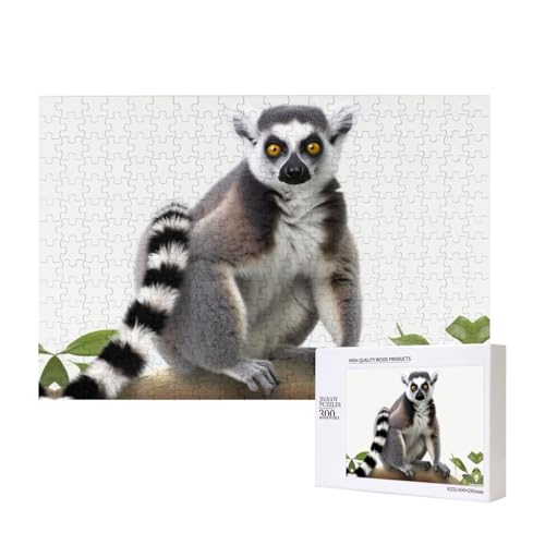 Puzzles 500 Teile Ringschwanz Lemur Puzzles Holz Fotopuzzle für Erwachsene Personalisiertes Bilderpuzzle Klassisches Puzzle für Familie Hochzeit Geburtstag Valentinstag Geschenke 15,7 x 11 Zoll von RLDOBOFE